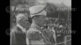 1928 ALBANIA: President Ahmed Zogu reviews troops and takes salute at parade