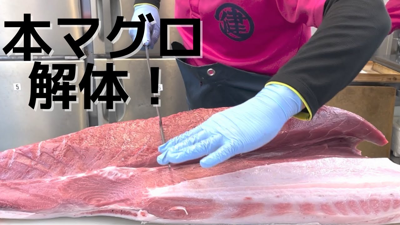 まさに職人技 巨大マグロの解体 に密着 丸健水産 キョウトピ Huge Tuna Japan Sushi Washoku Youtube