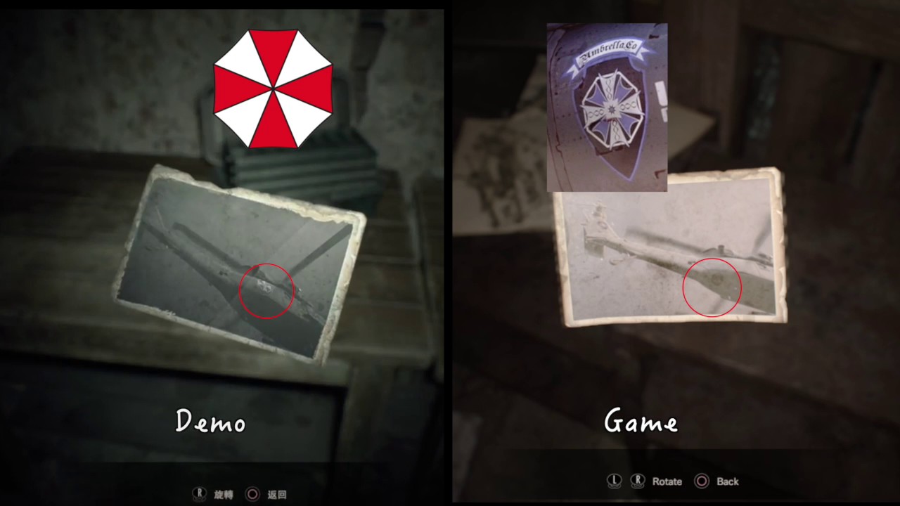 Comparison of Helicopter photo (Umbrella) RE7 Game & Demo YouTube