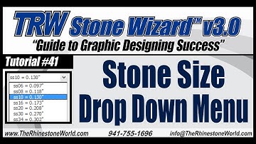 TRW Stone Wizard 3.0 Tutorial Video 41 Stone Size Drop Down Menu
