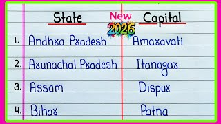 Full State and Capital (2026) | States and Capitals | List of States and Capitals of India 2026 Update