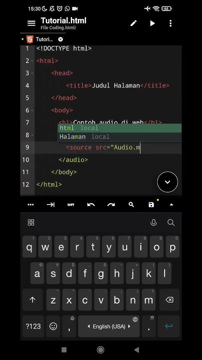 cara menambahkan audio di HTML - YouTube