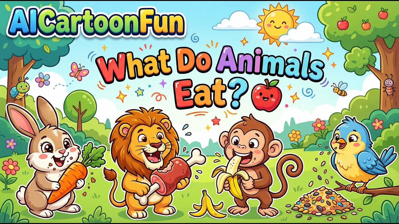 🌍🐼 Global Animal Food Tour! What Do Animals Eat? 🍎 Kids Learning Adventure
