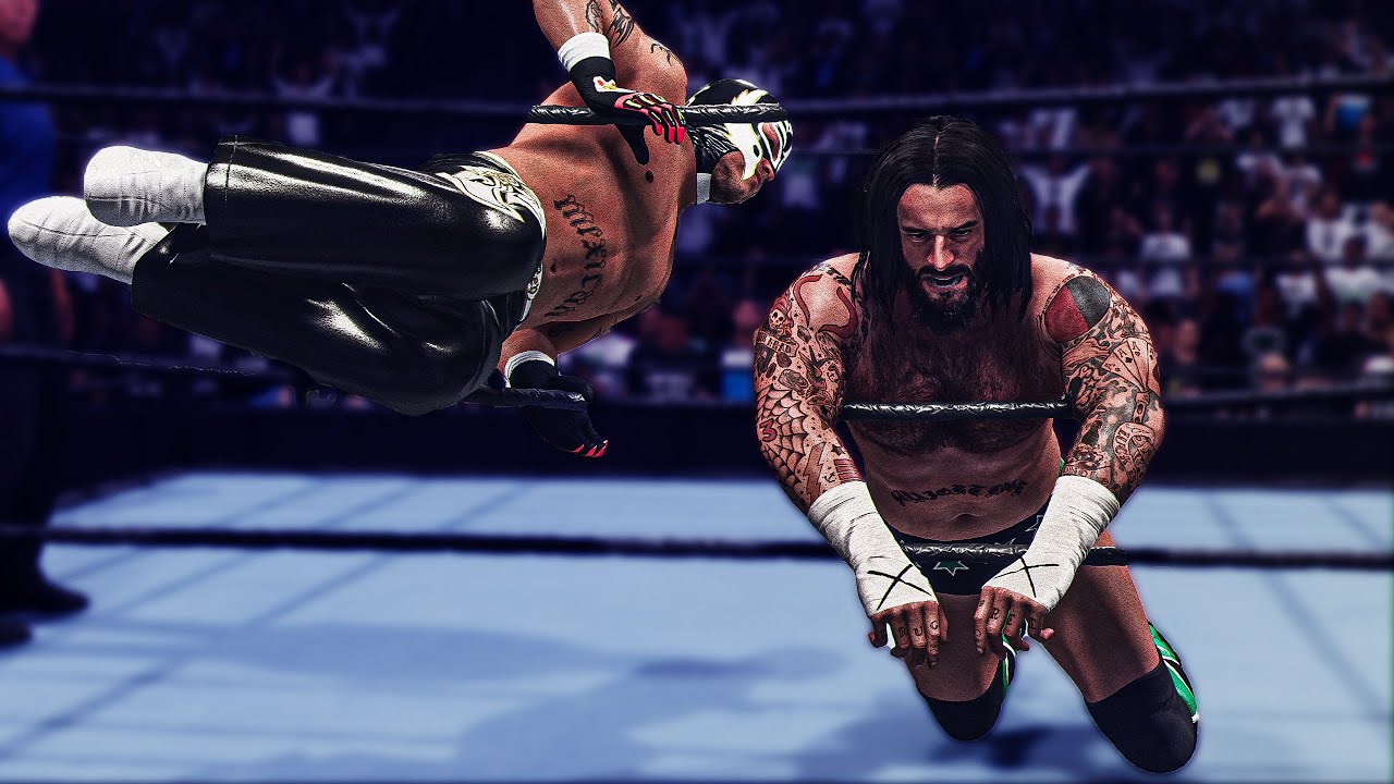 WWE 2K24 - CM PUNK VS REY MYSTERIO One on One Match Gameplay