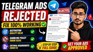 Telegram ads rejected fix 100% working | Destination quality error solve | Telegram ads approval