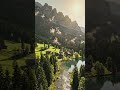 A beautiful natural scene forest mountain valley likes river #forest #mountain #villey #likes #river