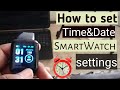 HOW TO SET THE TIME AND DATE ON SMART WATCH⏰ | HOW TO CONNECT SMART WATCH WITH MOBILE