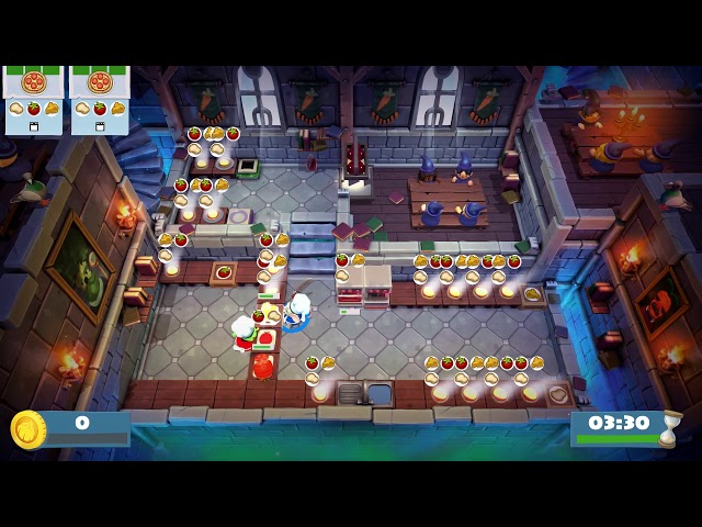 Overcooked 2: Level 3-1] 2-Player Former World Record Score: 3512