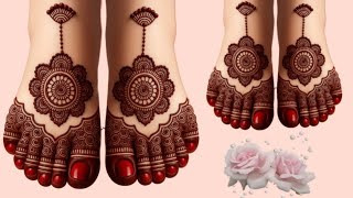 New Easy Jhumka Mehndi Design For Feet Pairon Ki Mehandi Foot Mehndi Design Leg Mehndi Design