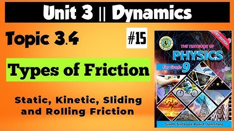 Types of Friction || Unit 3 Dynamics || Class 9 Physics Sindh board new book