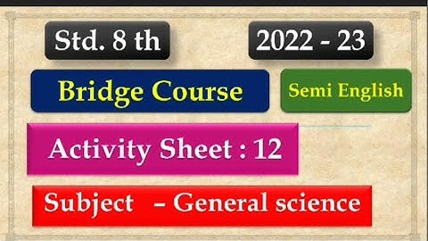 8th Class Science Bridge Course Activity 12 Semi English | Setu abhyaskram 8th class science day 12