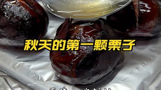 秋风起，栗子香，原来糖炒栗子做法这么简单，懒人版糖烤栗子，香甜软糯，一看就会 糖炒栗子 板栗熟了 秋天的第一颗栗子