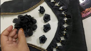 Beautiful look blouse design for pretty black saree or lehnga screenshot 3