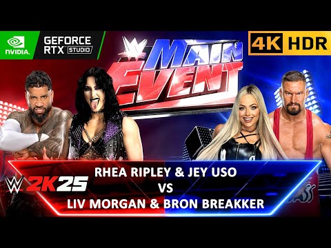 WWE 2K25 | RHEA RIPLEY & JEY USO vs LIV MORGAN & BRON