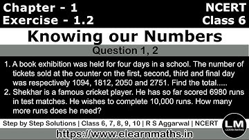 Knowing Our Numbers | Class 6 Exercise 1.2 Question 1 - 2 | NCERT | Learn Maths