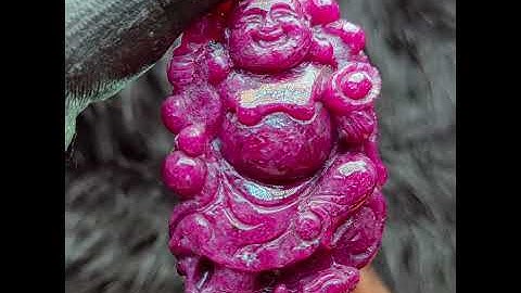 Mặt Phật Di Lặc Ruby Huyết Phi Tự Nhiên #MRB-1004-01