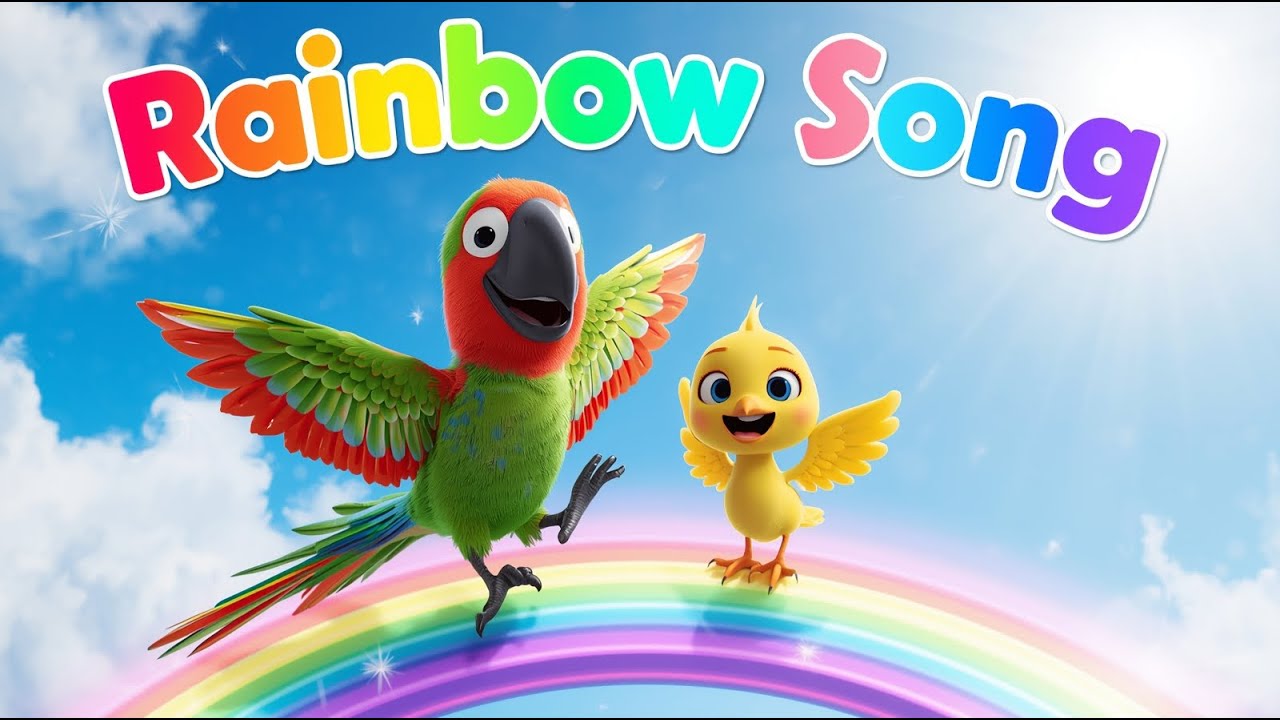 Rainbow Song for Kids 🌈 | Learn Colors with Parrot & Little Bird | Fun Dance 2025