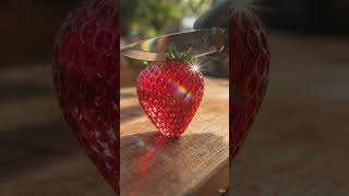 🍓💎 Crystal Glass Strawberry Slice – Ultra Realistic Cinematic Macro Slow Motion 🔪🌈