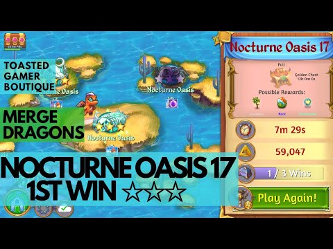 gaming logo Merge Dragons Nocturne Oasis 17 • 3 Stars On 1st Win ☆☆☆