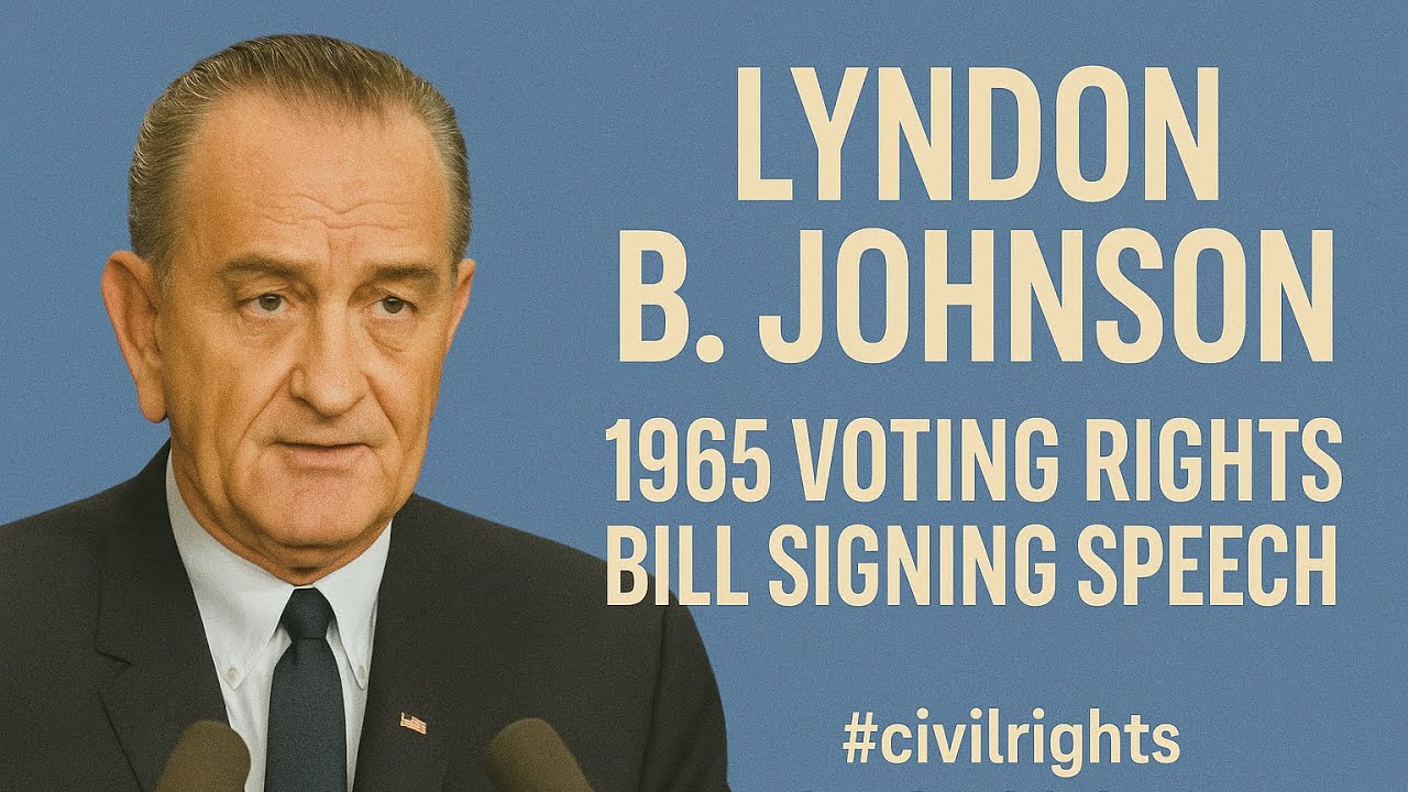 President Lyndon B. Johnson - 1965 Voting Rights Bill Signing Speech # ...