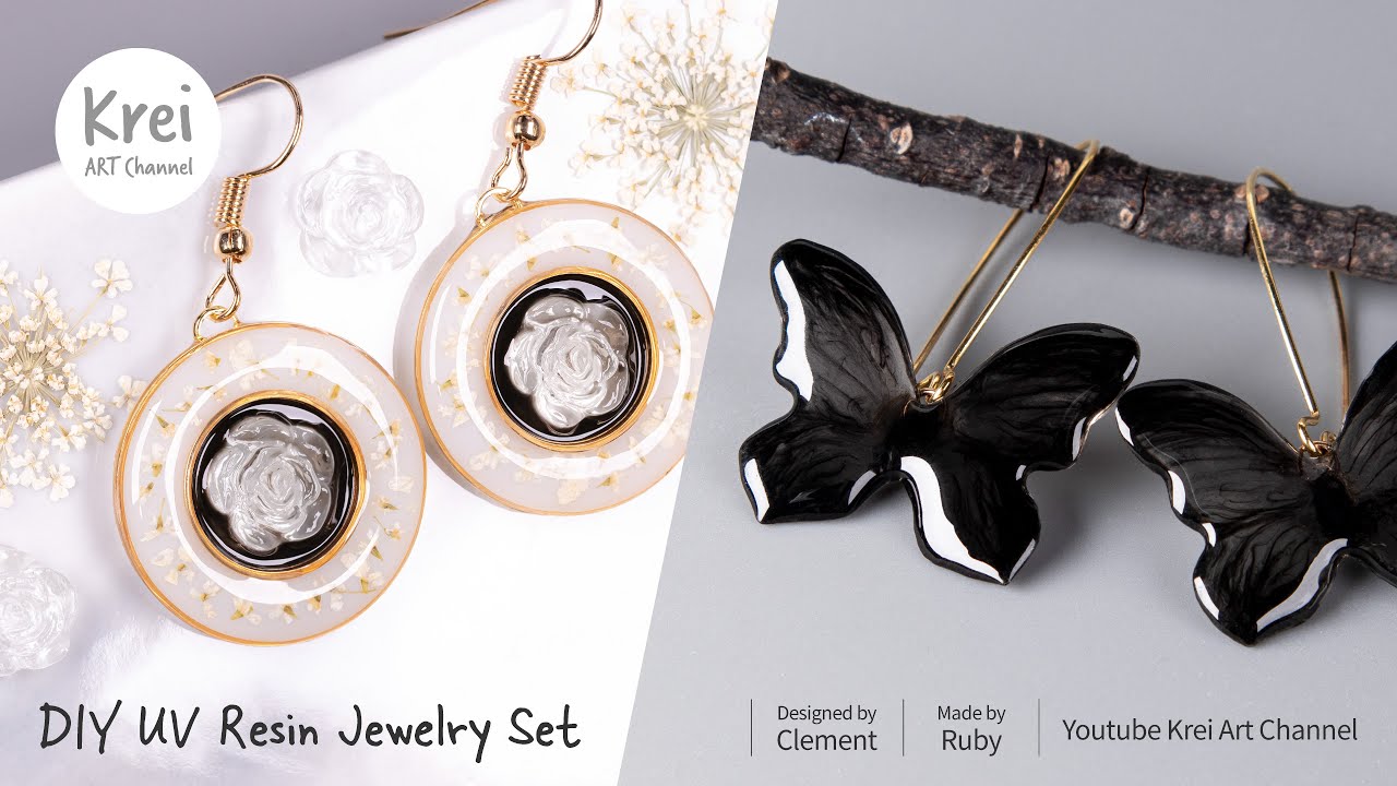 【UVレジン】DIYエレガントモノクロアクセサリー作りの旅! UV Resin-Fantastic Journey in DIY Elegant Monochrome Jewelry Making!