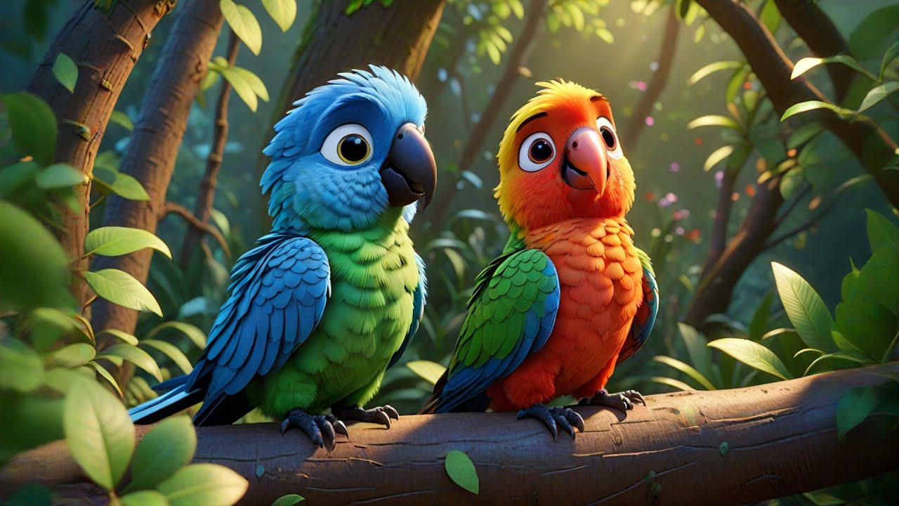 Eight Baby Parrots Sing Out Loud | Parrot Song for Kids | Educational and Kids Songs