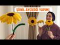 Şönil Telden Çiçek nasıl yapılır? Şönilden Ayçiçeği Yapımı | Pipe Cleaner Flower| Kolay DIY Çiçek