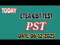 ETEA PST CBT Test Dated 06-12-2025 | Today ETEA CBT Test 2025 Solved Paper | PST CBT 6 December 2025