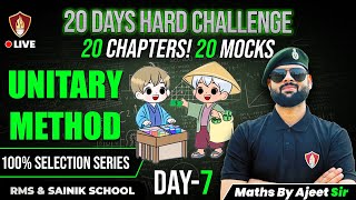 Rms Military School & Sainik School Maths Unitary Method Mock Questions Cl 6