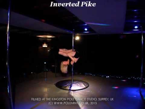 Inverted Pike. Intermediate Pole Dancing Moves Tricks Demo