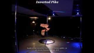 Inverted Pike. Intermediate Pole Dancing Moves Tricks Demo