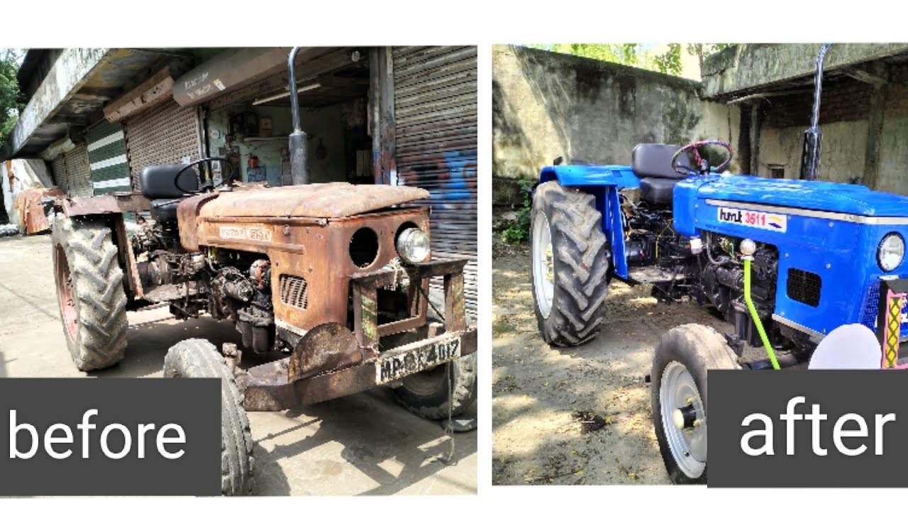 HMT 3511 Tractor Full Painting work ll Bharat Spary Paints