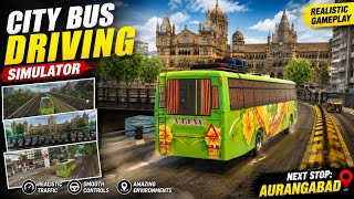 🚌😱City Bus Driving Simulator | Realistic Aurangabad Bus Gameplay screenshot 3