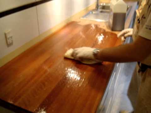 Oliebehandling af køkkenbord afslibning af køkkenbordplade www.dbf ... Køkken bord