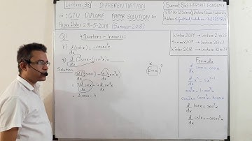 Differentiation Lecture 38 | GTU MATHS-2 PAPER SOLUTION DIPLOMA SUMMER 2018