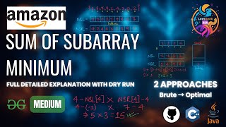 Sum of subarray minimum | GfG POTD | 09-07-2025 | GfG Problem of the day | GeeksforGeeks