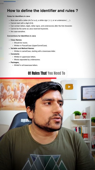 How to Define Identifier in JAVA - YouTube