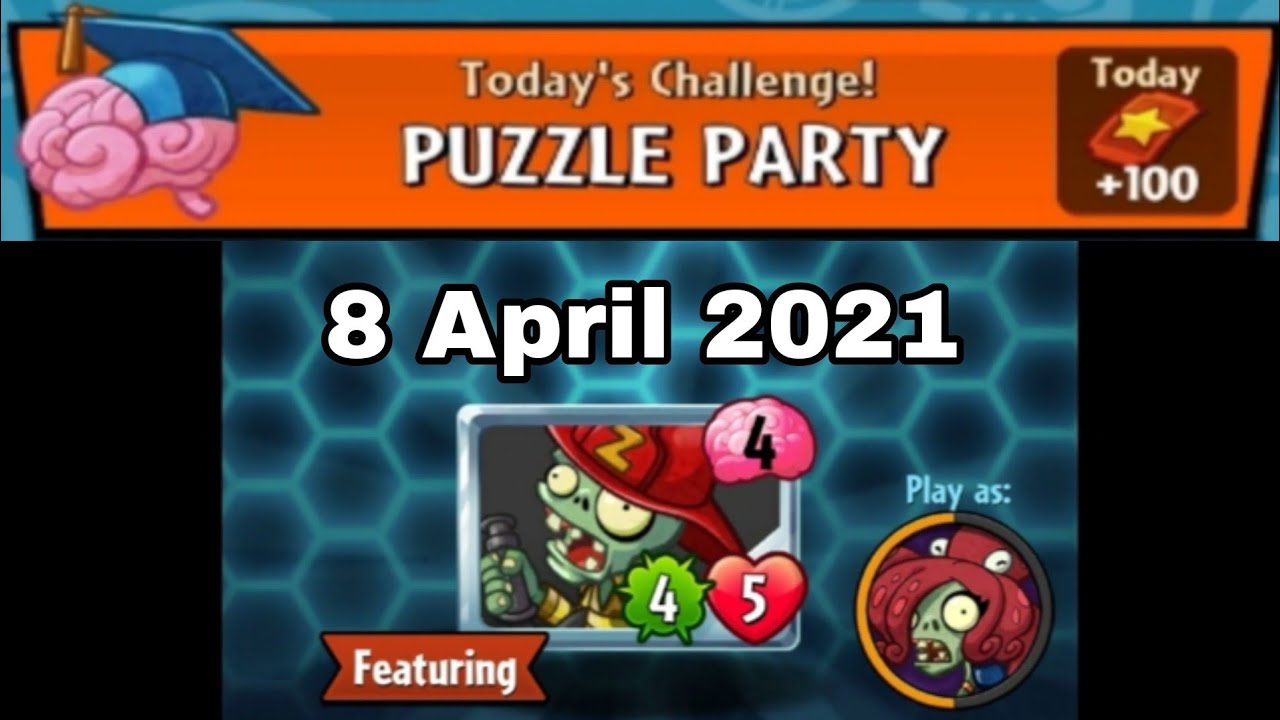 PUZZLE PARTY, PvZ Heroes, 8 April 2021 YouTube