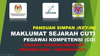 Simpan / Key-in Sejarah Cuti Pegawai Komptensi CO