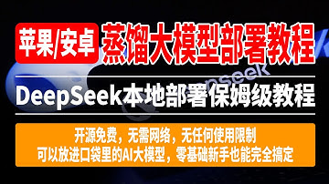 安卓/苹果本地部署DeepSeek保姆级教程，DeepSeek R1蒸馏大模型移动端部署教程，开源免费，无需网络，无任何使用限制，可以放进口袋里的AI大模型，零基础新手也能轻松搞定！【CC字幕】