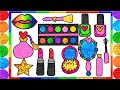 Glitter Jelly Painting Make up set easy craft for kids-maquillaje dibujo brillo