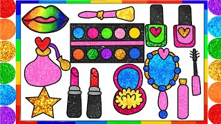 Glitter Jelly Painting Make up set easy craft for kids-maquillaje dibujo brillo