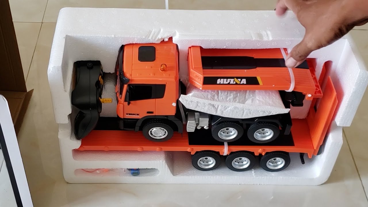 ASMR Unboxing Huina Flatbed Transport Truck😀😍🚍