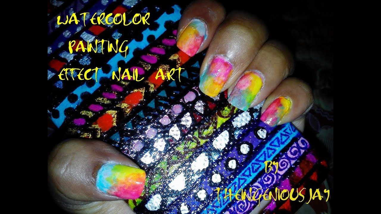 Watercolour Effect Nail Art