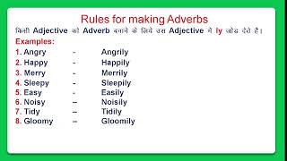 Qu: Make Adverbs for the following Adjectives.