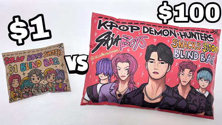 $1 vs $100 KPOP DEMON HUNTERS SNACKS BLIND BAG| SAJA BOYS EDITION | ASMR Paper Squishy|JelamineChan