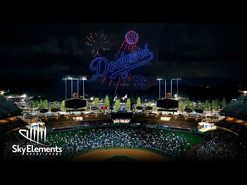 BASEBALL IS BACK in LOS ANGELES! Post-Game Drone Show (1,000 Drones!)