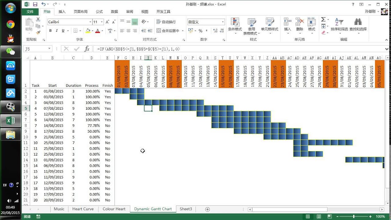 Dynamic Gantt Chart Excel