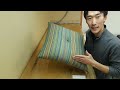 和調柄 手作り座布団 制作風景　厚生労働省認定寝具製作技能士 田中啓之　【サイズ：55×59cm　生地：紬調(綿100%)　充填物：木綿わた1.4kg】