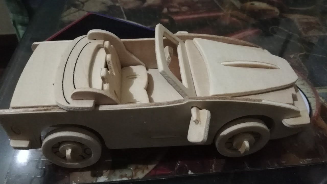 Wood craft CAR Construction kit YouTube